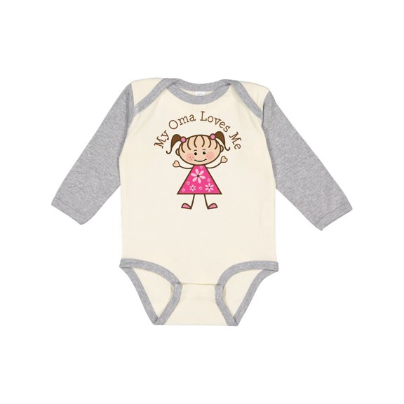 Inktastic My Oma Loves Me Granddaughter Girls Long Sleeve Baby Bodysuit