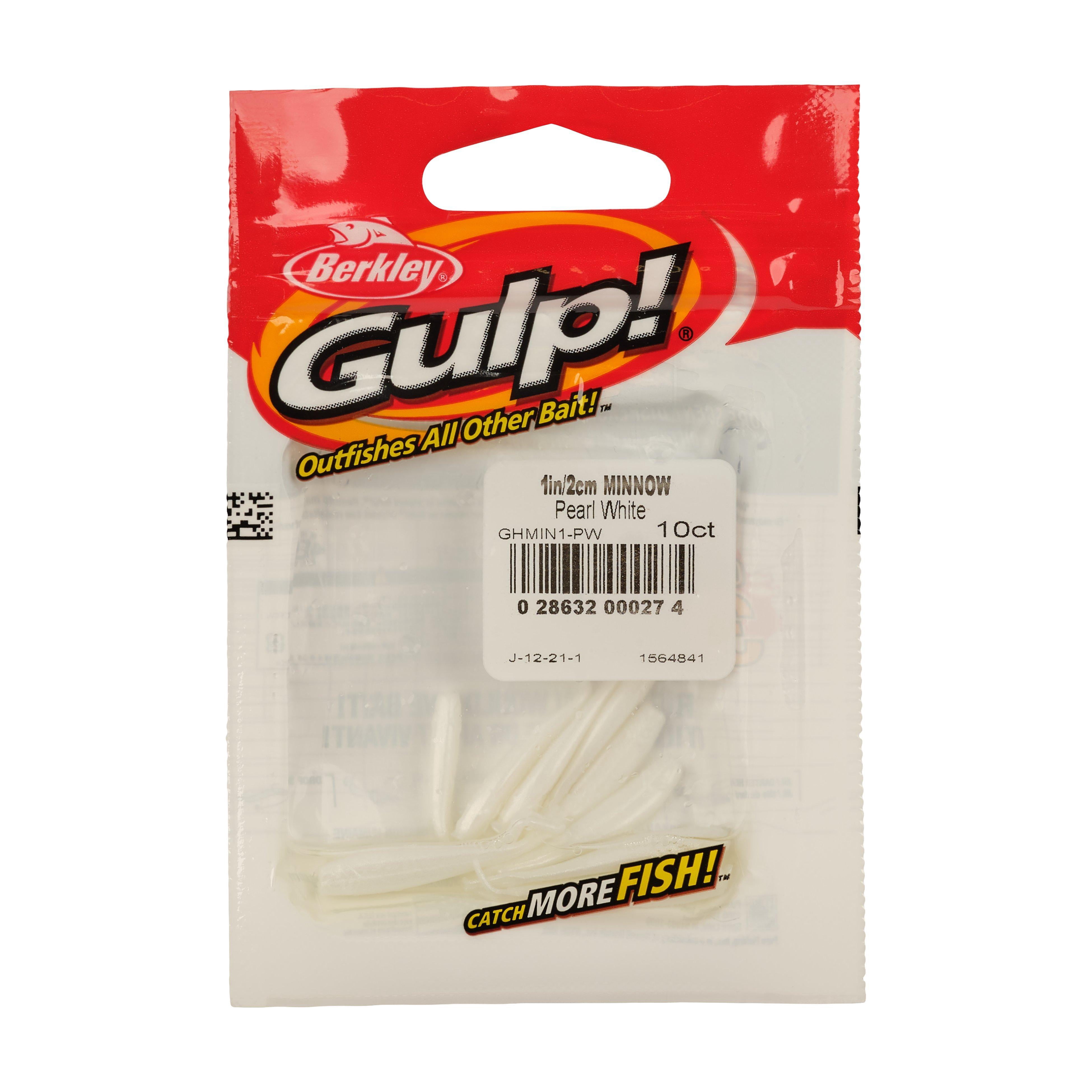 (2 pack) Berkley Gulp!® Minnow Fishing Bait, Pearl White, 1in