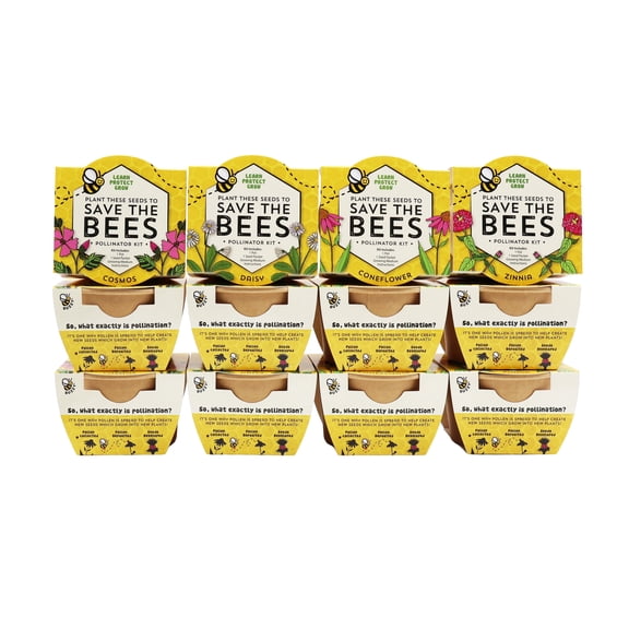Save the Bees Wildflower Paper Cup Grow Kit | Assorted 12-pack