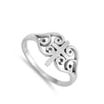 thumbnail image 4 of Oxidized Filigree Swirl Cross Heart Ring .925 Sterling Silver Band Jewelry Female Male Size 10, 4 of 4
