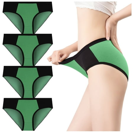 

TAIAOJING Women Seamless Brief Solid Color Patchwork Panties Knickers Bikini Underpants Women s Underwear 4 Pack