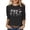 Black, variant on Trendfront Womens Skeleton Ribbon Graphic T Shirts Crewneck 3/4 Sleeve Awareness Print Casual Support Tee Tops