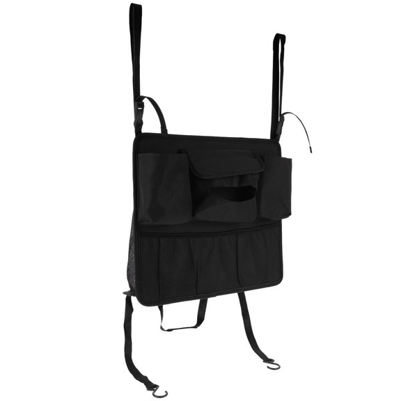 OULII Black Oxford Cloth Backseat Hanging Storage Bag for Car Travel - Car Organizer Accessory