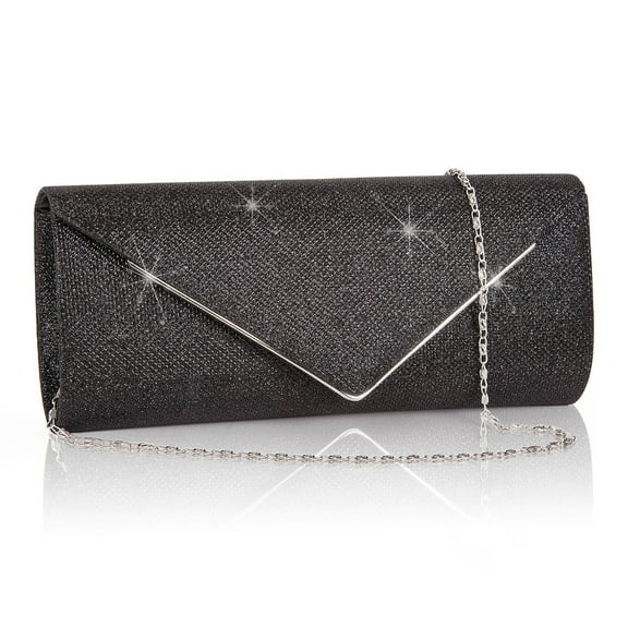 Clutch Purses for Women, Evening Bag Envelope Clutch, Handbags Crossbody Bag Wedding Bag for Prom Party Wedding Engagement, Black