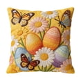 thumbnail image 2 of AURIGATE Easter Embroidered Egg & Butterfly Pillowcase, 17.72in Decorative Throw Pillow Cover, Festive Spring Easter Sofa Couch Home Decor (Multi-Pattern), 2 of 6