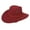 Red, variant on Visland Womens Mens Faux Felt Western Cowboy Hat, Fedora Outdoor Wide Brim Travel Hat with Strap
