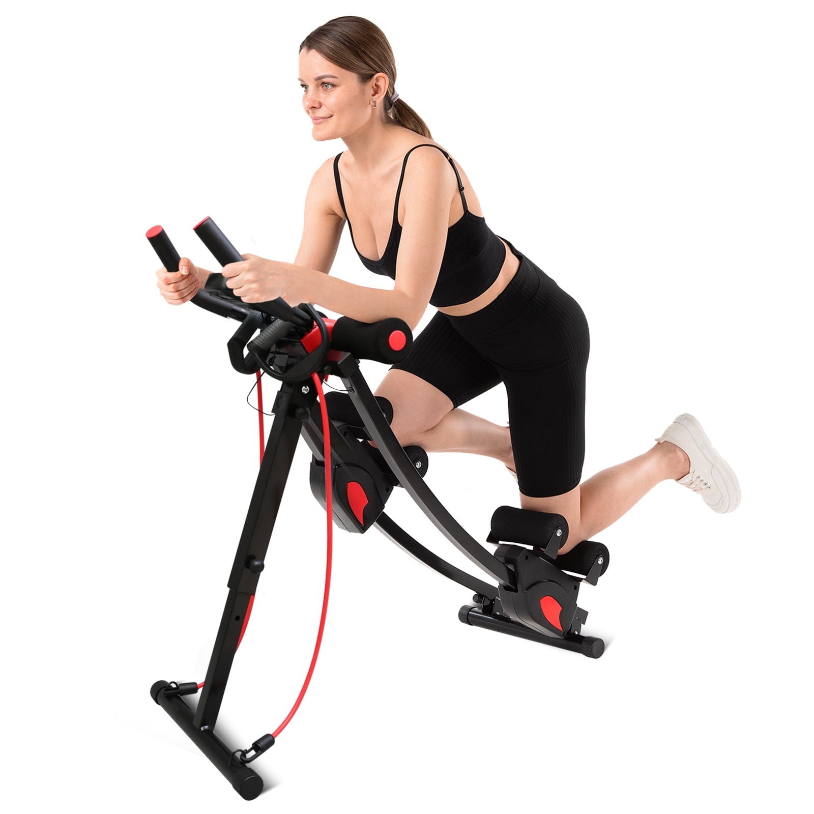 Bigzzia Ab Machine Home Gym Workout Equipment Foldable with LCD Display Black Walmart