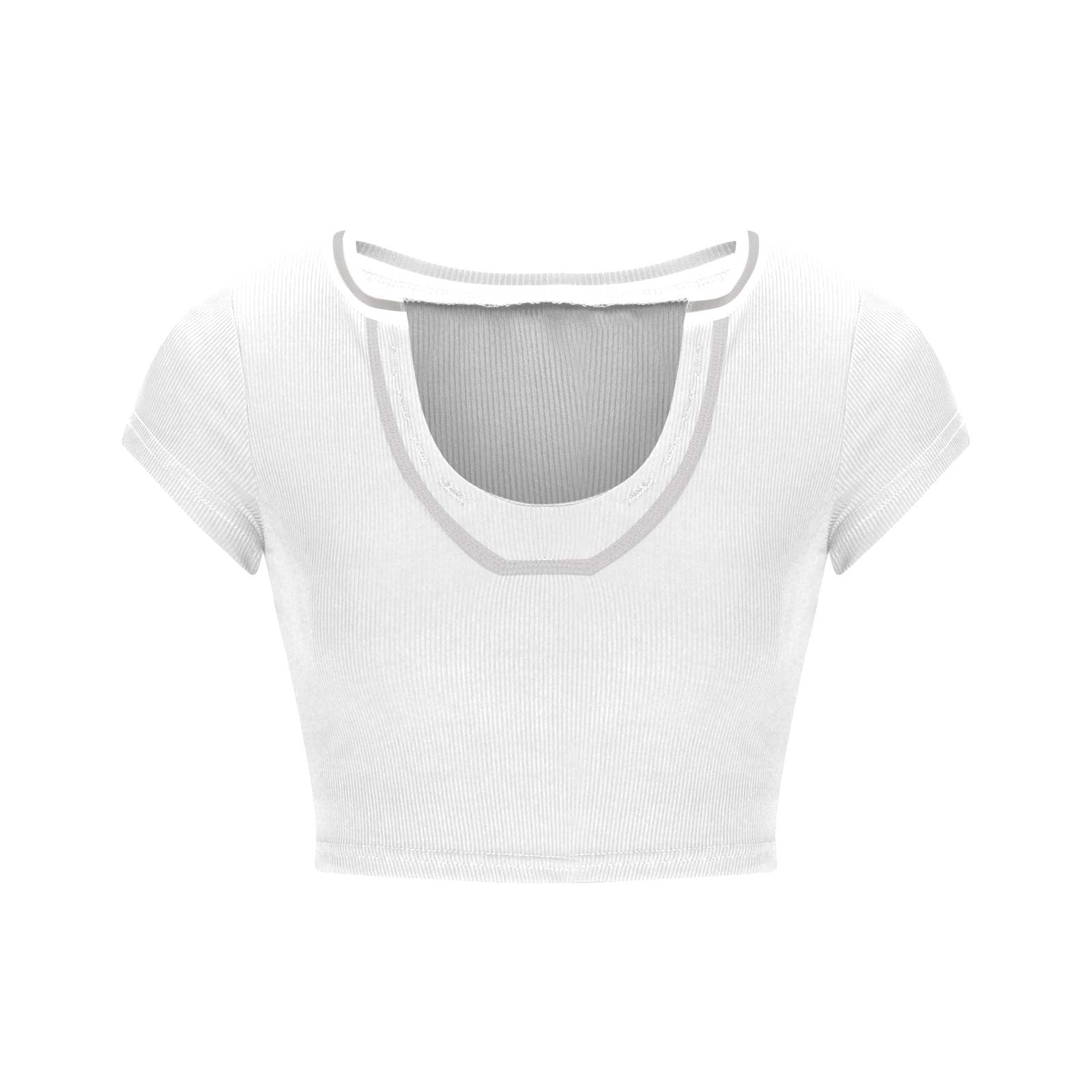 Damen Crop Top Y2K – Slim Fit, Kurzarm, Aus Stretch-Polyester, Vintage, Streetwear-tauglich