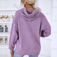 thumbnail image 5 of HAPIMO Sweatshirt for Women Long Sleeve Knit Sweater Solid Color Sweatshirt Hooded Pullover Tops Casual Jumper Teen Girls Fashion Clothes Purple L, 5 of 9