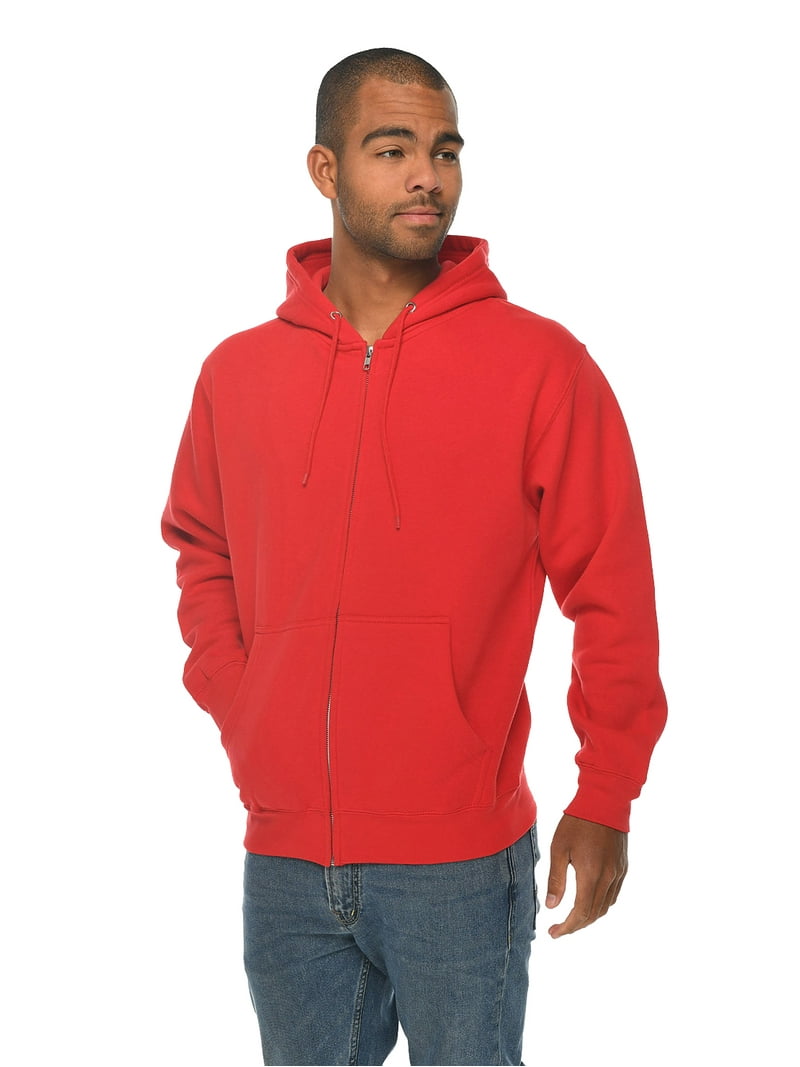 Unisex High Quality Zippered Hoodie in Red and White for Men