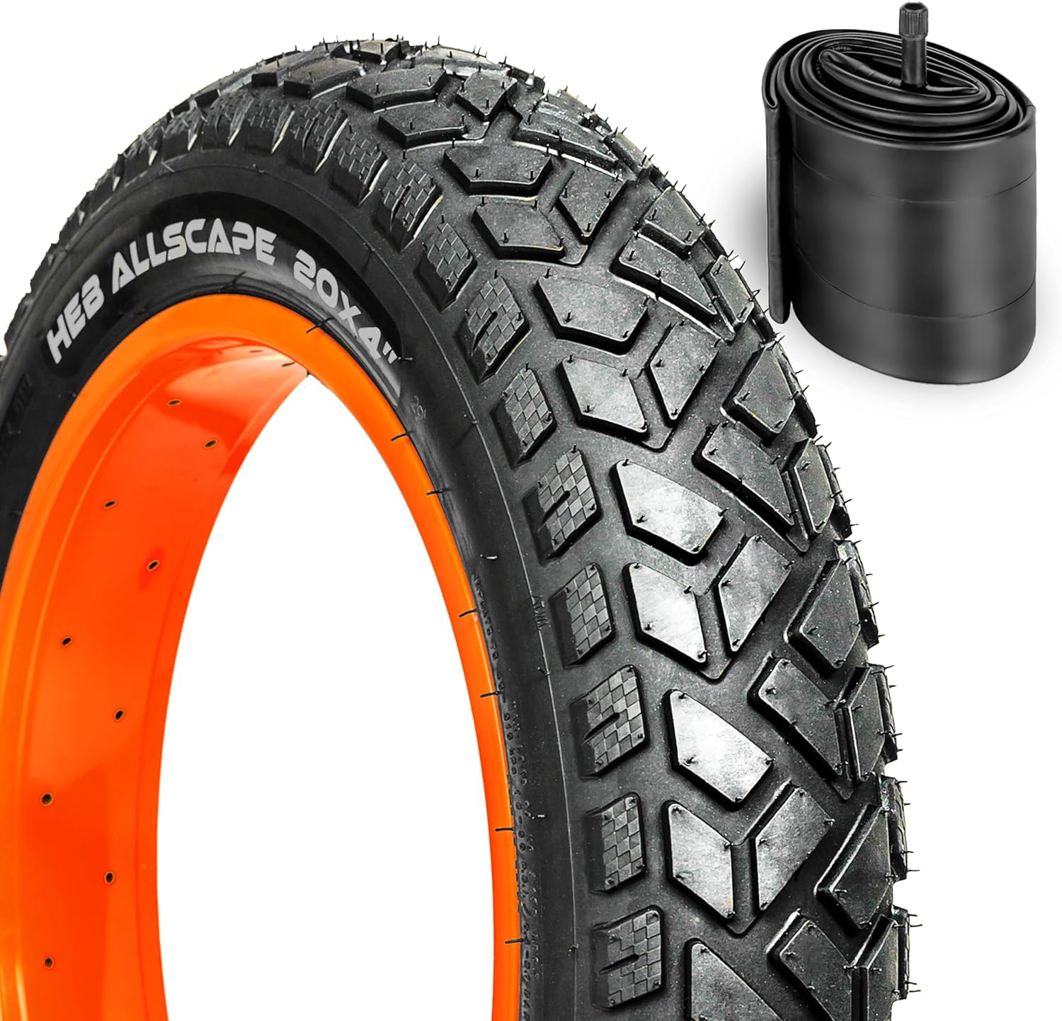 Happy Ebikes Allscape Heavy Duty 20 x 4 Fat Bike Tires, Puncture Resistant Bike Tire for E-Bike and Mountain Bikes, All Terrain, Street and Trail Riding