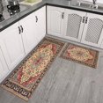 thumbnail image 3 of Boho Orange Farmhouse Cute Tribal Aesthetic (14) Rugs and Mats Non Skid Washable Absorbent Microfiber Soft Kitchen Mat for Floor Set Of 2 Decor Stain Resistant 17"x47"+17"x30", 3 of 7