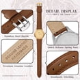 thumbnail image 3 of ANBEER 18mm Flat Thin Elegant Genuine Leather Watch Strap,Quick Release Replacement Watch Band,Brown with Black Buckle, 3 of 7