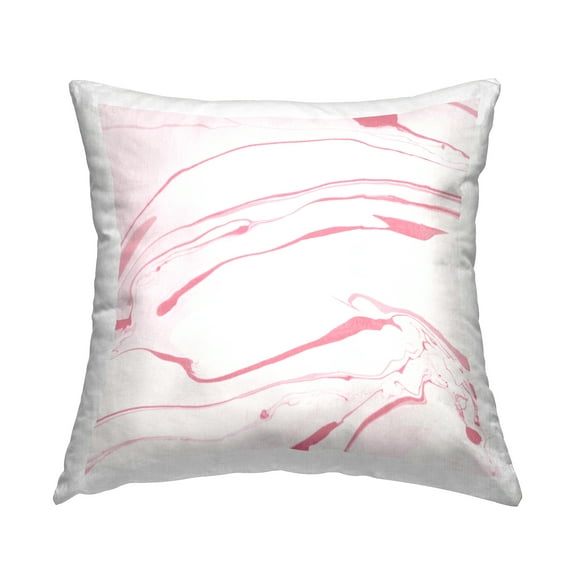 Stupell Industries Delicate Pink Fluid Marbled Lines Shapes Design by Daphne Polselli Throw Pillow