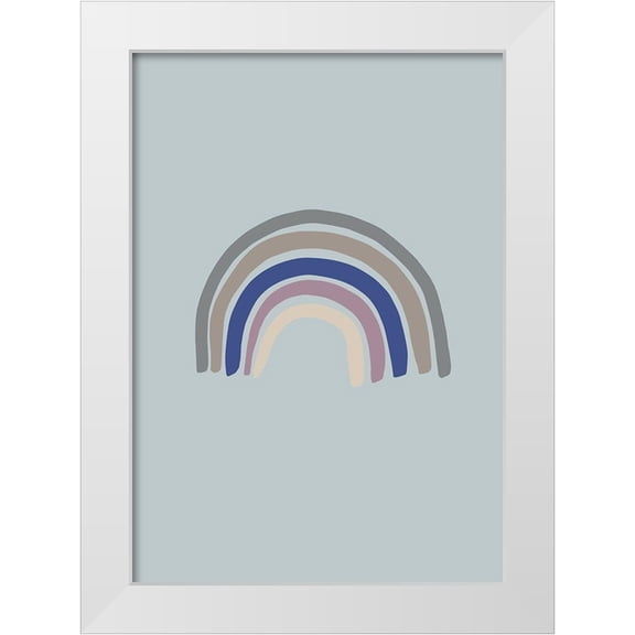 Artographie Studio 11x14 White Modern Wood Framed Museum Art Print Titled - Rainbow Blue