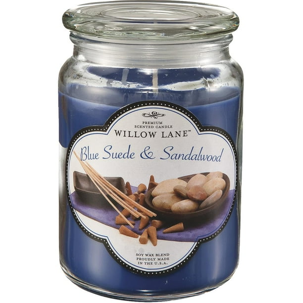 CANDLE LITE Scented Candle, Blue Suede & Sandalwood, 19oz. Jar 1646033