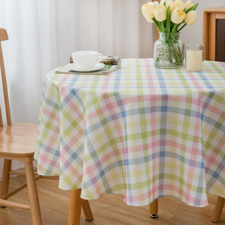 Penkiiy 54 X 108 Inch Easter Plastic Tablecloth - Colorful Egg, Bunny, Chicken Designs, Disposable Spring Holiday Rectangle Table Cloth For Dining