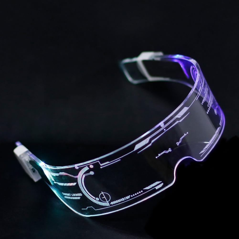 Colorful EL Wire Luminous Glasses Neon Party LED Light Up Visor Eyeglasses 