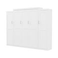 thumbnail image 7 of Kumix Full Size Murphy Bed with 2 Wardrobe and Storage Shelf, Multifunctional Foldable Platform Bedframe for Guest-Room, Bedroom, White, 7 of 7