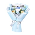 thumbnail image 1 of Ramo de flores de ganchillo, ramo de punto hecho a mano, flores artificiales para la madre Rosa azul, 1 of 9