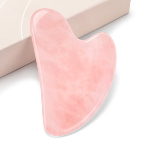 Jade Stone Gua Sha Massage Tool, Guasha Facial Tool for Face and Body Massage, Reduce Puffiness Anti Wrinkle Tighten Skin, Face Sculpting Tool, Women Gifts Skin Care Set Rose Quartz