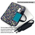 thumbnail image 2 of Lsque Purple-Gold Triangles Pattern Laptop Bag – Portable & Slim Single-Shoulder Computer Case with Adjustable Strap, Protective, Lightweight for 13”/14”/15.6” Laptops, 2 of 8
