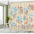 thumbnail image 4 of Ambesonne Tropical Shower Curtain, Beach Scene Top View Coast, 69"Wx75"L, Ecru and Sea Blue, 4 of 4