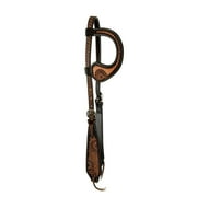 Showman Two-Tone Leather Single Ear Headstall w/ Floral Tooling
