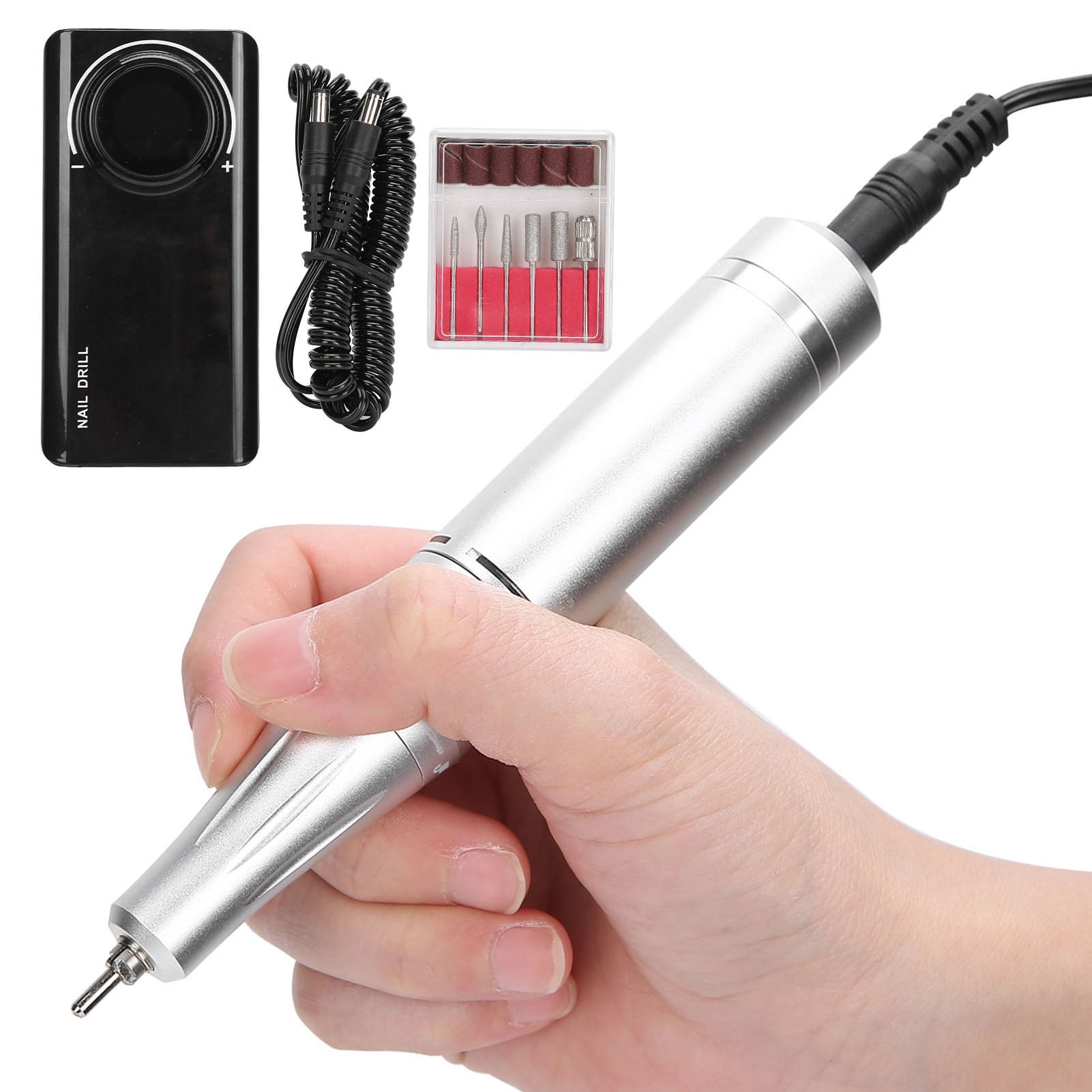 Yajisi 35000RPM Rechargeable Electric Nail Drill Pen Machine Portable Grinding Polisher, Pearly Lustre Gray (5.4 inches / 13.7 cm)