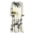 thumbnail image 6 of Abomasnow Fall Dresses for Women 2025, Plus Size Casual 3/4 Sleeve Dress Boho Floral Print Loose Crewneck Swing Patchwork Cocktail Midi Dresses with Pockets, 6 of 6