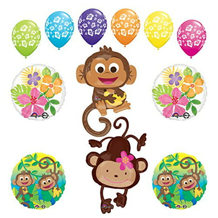 Mod Monkey Party Supplies Birthday or Gender Reveal Monkey Love Jungle Balloon Bouquet Decorations