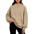 thumbnail image 6 of hoksml Women's Mock Neck Pullover Sweatshirt, Oversized Long Sleeve Top with Convenient Side Pockets, Cozy Casual for Daily Wear, 6 of 8