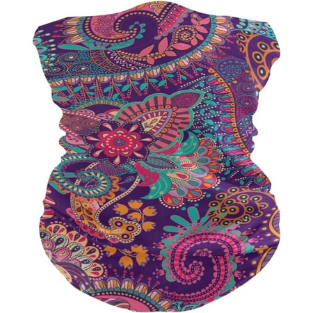 Face Mask Bandana Balaclava Neck Gaiter for Women Men Boho Ethnic Paisley Face Sun Dust Mask Magic Scarf Headwear for Running Fishing Outdoor