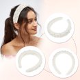 thumbnail image 3 of Unique Bargains Fluffy Fuzzy Headband Solid Color Hair Band for Women Faux Pearl Hair Bands Soft Fuzzy Hair Hoop White, 3 of 7