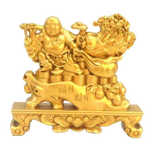 Maitreya Riendo Buda Estatua de la Estatua Decoración 8.3x7.7 cm Feng Shui Ornament Escultura para sala de estar multifuncional
