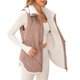 thumbnail image 2 of Chaquetas y abrigos casuales sin mangas y sin capucha para mujer, chalecos de invierno para mujer, chaqueta polar sin mangas, cuello alto con cremallera, abrigo largo cálido con cordón y bolsillos, ro, 2 of 9