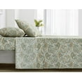 thumbnail image 2 of Chezmoi Collection Presley 4-Piece Paisley Cotton Sheet Set Full, Elegant Teal Ivory Brown Paisley Floral Printed 100% Cotton Bed Sheets, 2 of 9