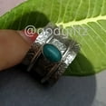 thumbnail image 5 of New Texture Spinner Ring - Turquoise Gemstone Ring - 925 Sterling Silver Ring - Statement Ring - Bohemian Ring - Spinning Band ring, 5 of 9