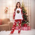 thumbnail image 4 of Odeerbi Christmas Pajamas for Family Holiday Long Sleeve Family Christmas Pajamas Matching Sets Mom Casual Printed Top Pants Outfits Loungewear Two-Piece Sleepwear Xmas PJs Set Red, 4 of 5