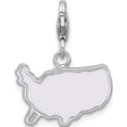 thumbnail image 3 of Sterling Silver Amore La Vita Rhodium-Plated Enameled Usa Map Charm (Width 18.75) (Length 23.6) - Jbsp, 3 of 5