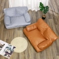 thumbnail image 6 of Pet Sofa Bed, Vintage Cat Puppy Faux Leather Couch with Non-Slip Bottom for Cats or Small Medium Dog Chair (Large, Large), 6 of 14