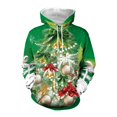 thumbnail image 3 of Sudadera con capucha navideña para hombre, con estampado 3D, con diseño festivo de Papá Noel, muñeco de nieve y vacaciones, informal, de gran tamaño, 3 of 5