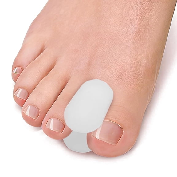 Welnove Gel Toe Separators - 4 PCS Silicone Toe Spacers for Straightening Overlapping Toes, Bunions & Calluses, Bunion Corrector, Men & Women, White