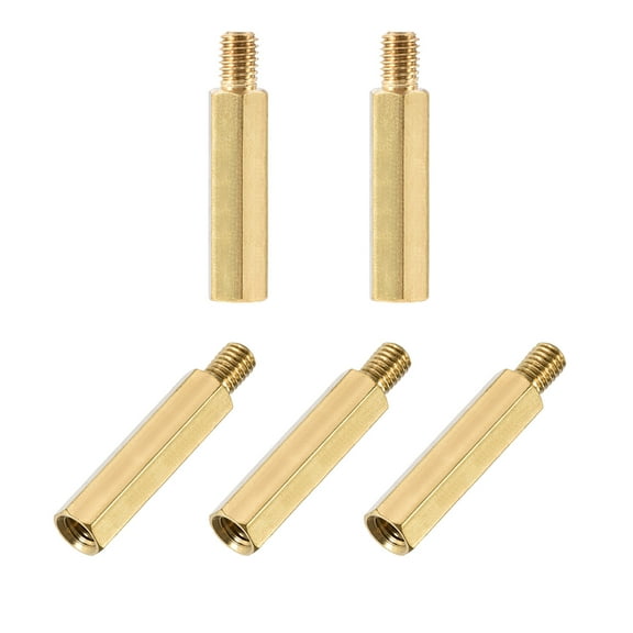 M5 x 30 mm   7 mm Male to Female Hex Brass Spacer Standoff 5pcs