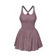 thumbnail image 4 of 2025 Vestido de tenis para mujer con pantalones cortos - Conjunto deportivo sin mangas, con cuello cuadrado y plisado, para hacer ejercicio, 4 of 5
