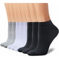 thumbnail image 3 of Women 6-12 Pairs Assorted Styles Low Cut Quarter Ankle Socks Cotton Size 9-11, 3 of 6
