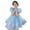 Blue, variant on BULLPIANO Girls Puff Sleeve Square Neck Flared Midi Dress A Line Organza Silk Dress,Size 2-7 Years