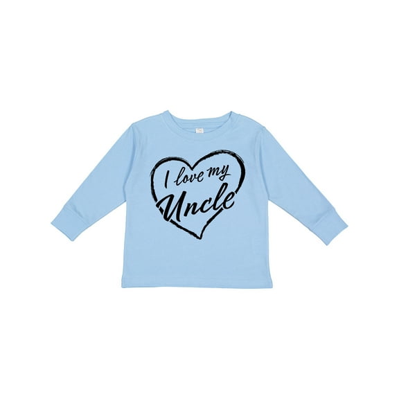 Inktastic I Love My Uncle in Black Chalk Heart Boys or Girls Long Sleeve Toddler T-Shirt