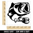 thumbnail image 2 of Jumping Largemouth Bass Fish Self-Inking Rubber Stamp Ink Stamper - Black Ink - Large 1-1/2 Inch, 2 of 7