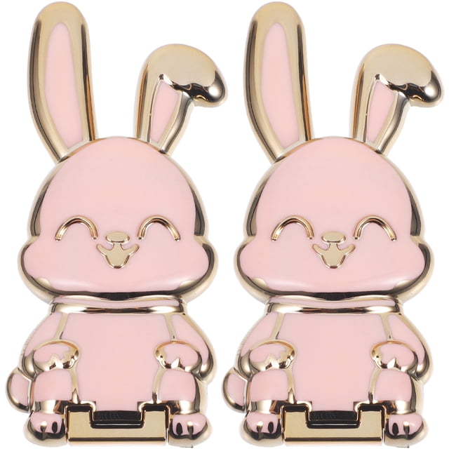 2 soportes para teléfono con diseño de conejo, plegables, de escritorio